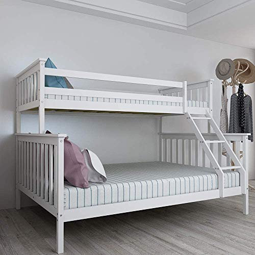 Panana Triple Sleeper Bunk Beds, Solid Wooden Bed Frame for Family, Dorm room (Grey)