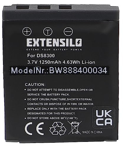 EXTENSILO Akku kompatibel mit Revue DC 10.1, DC 100, DC 80, DC 80 SZ, DC 8000, DC 840 XS Kamera (1250mAh, 3,7V, Li-Ion)