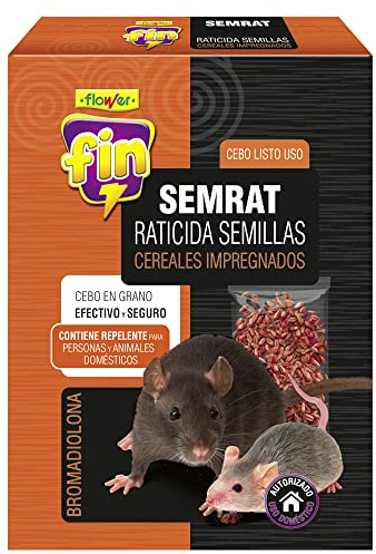 Flower - Cebo Raticida Semillas 120g | Listo para Uso | Efectivo contra Ratones y Ratas | Contiene Repelente Seguro, Multicolor