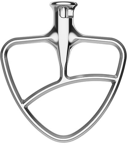 GVODE Batteur Plat en Acier Inoxydable pour KitchenAid, Accessoire de Crochet pour Kitchen Aid avec Tête Inclinable, Convient aux Bols de 4,5 à 5 QT, Lavable au Lave-vaisselle