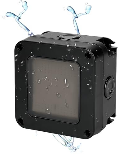 Sporgo Interruptor de luz resistente a la intemperie, IP66, resistente al agua, interruptor individual con película de silicona impermeable, 16 A 250 V, interruptor de conmutación exterior,