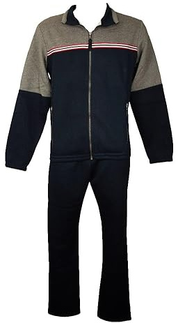 Campagnolo Tuta uomo DYNAMIC F.LLI completo tempo libero invernale felpato giacca aperta con zip articolo 8Q77273M, 570L Fumo, L