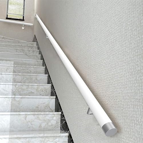 Wood Staircase Handrails, Home Against The Wall Indoor Loft Elderly Railings Hand Rail Corridor Support Rod, Wooden Stair Baluster, Complete Kit (B, 80cm/31.4in)