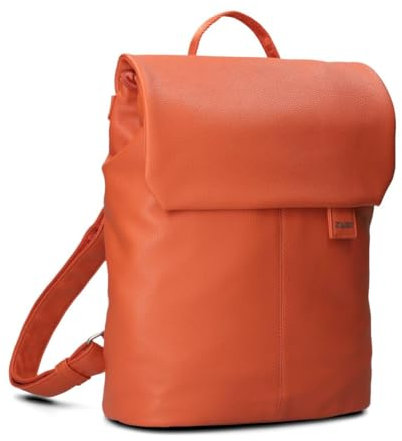 Zwei Damen City-Rucksack Mademoiselle.M MR13 Tagesrucksack 7 Liter, gepolstertes Laptopfach, Magnet-Verschlussklappe, Hauptfach mit Reißverschluss, Rückenpolsterung, klassisch-elegant (papaya)