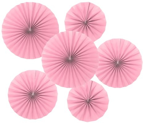 PATIKIL 20 cm/30 cm/40 cm pappersfläktar hängande dekoration, 12 i 1 set rund bikakestruktur fans med pärla för födelsedag bröllop examen evenemang fest, rosa