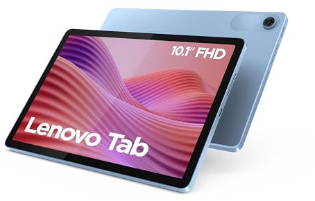 Lenovo Tab - Tablette Tactile 10.1'' WUXGA (MediaTek Helio G85, 8Coeurs, RAM 4Go, 64Go eMMC 5.1, Android 14, Wifi5 + Bluetooth) Étui Transparent - Polar Blue