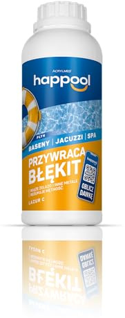 Happool Pool Klar Flüssig 1 L mit Soforteffekt - Vitamin C für Pool Klares Wasser - Wasserpflege ohne Chlor