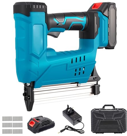 Cordless Nail Gun, 2-in-1 Stapler & Nailer with 500 Nails, 2 Adjustable Modes, Electric Nail Gun with 1.5Ah Battery & Charger, 30mm Heavy Duty Nailer for Furniture Assembly and DIY Woodworking