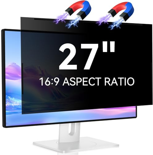 IPROKKO Filtro magnetico per la privacy da 27 pollici per monitor 16:9, rimovibile, anti-luce blu, antiriflesso, protezione schermo per schermo per Dell Acer Lenovo Asus da 27 pollici