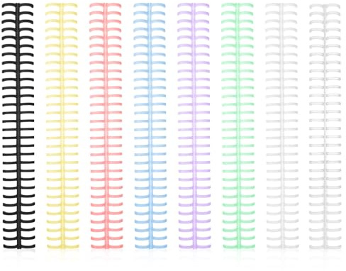 8 PCS Binding Combs, 30 Rings Click Comb Binding Spines Plastic Spiral Bindings Coils, 1/2 Diameter Easy to Adding Pages Book Binder for Student Teacher Document Notebook File Making (Colorful)