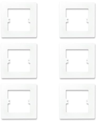 6 Pcs Single Light Switch Surround Cover Plates, Light Switch Cover Single, White Wall Protector, Electrical Plug Socket Wall Protector Spacer Plug Socket Wall Mounted, for Protection Against Dirt