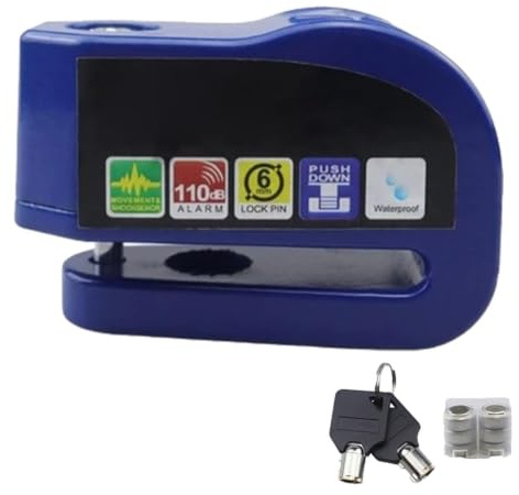 Blocco Ruota Moto - Blocco Freno A Disco Con Allarme Da 110 DB, Serrature Di Sicurezza Antifurto Con Pulsante Senza Attrezzi, Protezione Leggera Del Rotore Della Ruota Resistente Alle Intemperi