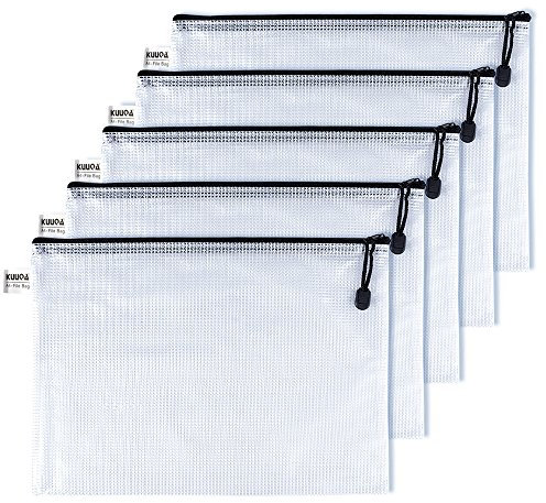 Kuuqa 5 Stück plastic dokumententasche a4 dokumenten zipper klarsichttaschen wasserfester beutel a4 zip tasche