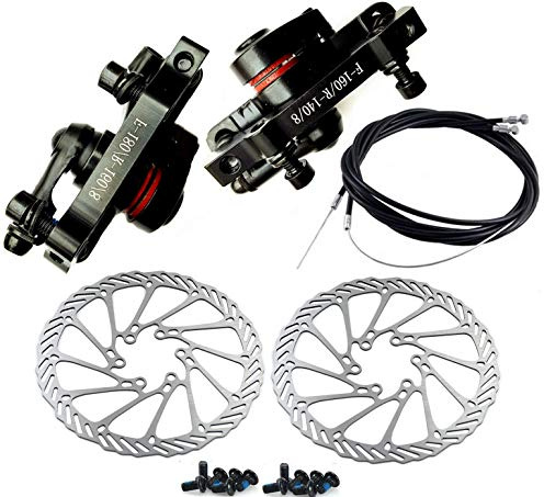 WIROJ BlueSunshine MTB BB8 Mechanical Disc Brake Front and Rear 160mm Whit Bolts and Cable