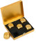 SCSpecial Aluminiumlegierung Würfel 5 Stück 16mm tragbare Metallwürfel mit Fall 6 seitige Würfel zum Trinken Party Game (Gold Quadrat)