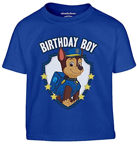 PAW PATROL Chase Birthday Boy Geburtstag Junge Kinder Jungen T-Shirt 94 Blau