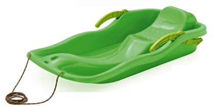vom Pullach Hof Bob Schlitten Race Schneebob Schneerutscher Kunststoff inkl. Zugseil und Bremsen (Grün)