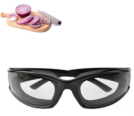JUHONNZ Oignon Lunettes,Lunettes de Protection pour Oignons Anti-éclaboussures Protection des Yeux Protection du Visagepour femmes Hommes Accueil Utilisation de Cuisine Activités de Plein Noir