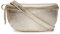 Ledertasche Sling-Tasche in Gold für Damen mit Reißverschluss und Abnehmbar Schultergurt, Bauchtasche Stylisch, 25 x 10 x 5.5 cm