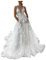 BOTCAM Longue Robe de Mariée Blanche, Ligne A, Col en V Profond, Élégante, Dentelle, Dos Nu, Princesse, Soirée, Cocktail, Longueur Sol, Blanc, M
