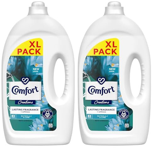 Comfort Creation Concentrated Fabric Conditioner with 100 Days of Long-Lasting Fragrance and Softness Intense Liquid Fabric Softener 83 Washes, 2.49L (Waterlily & Lime, Buy 2)
