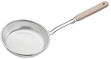 MAGICLULU Edelstahl Sieb Und Schaumlöffel Mit Langem Griff Schaum Und Ölfilter Für Küche Und Gastronomie Hitzebeständig Und Leicht Zu Reinigen