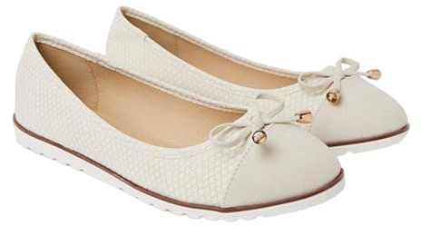 Good For The Sole Womens/Ladies Tam Bow Wide Flat Ballet Shoes (5 UK) (Cream)