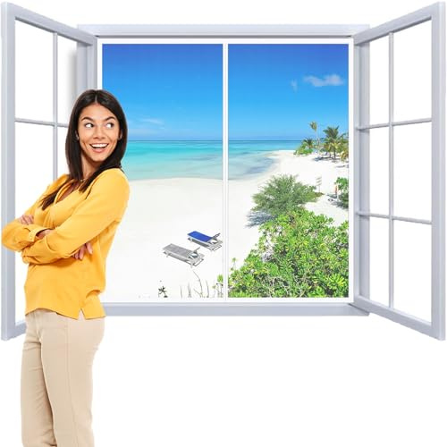 Zanzariera Magnetica Porta Finestra 110x175cm Tenda Magnetica Si Impedisce agli Insetti Tenda Totalmente Senza Foratura Installazione Facile Anti Zanzare Insetti Bianco