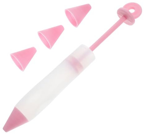 TOPBATHY Schokoladen Dekorierstift Silikon Mit 4 Düsenspitzen Für Kuchen Sahne Und Gebäck Backwerkzeug Zum Schreiben Und Verzieren
