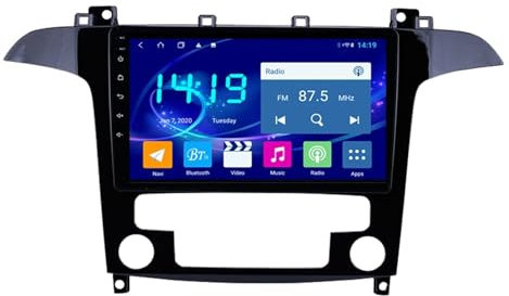 9 HD Touchscreen Car Stereo GPS Navigation for Ford S-Max 2007-2008, Bluetooth Multimedia Radio, Backup Camera, Mobile Phone Connectivity, 4G WiFi Enabled