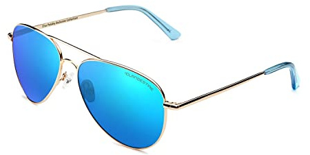 CLANDESTINE Pilot Occhiali, Oro-Cristallo Blu, Taglia unica Unisex Adulto