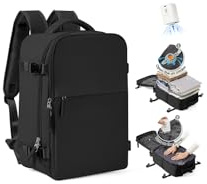 SZLX Mochila al Vacio con Bomba Mochilas Viaje Cabina Avion 40x30x20 Ryanair Vueling Wizzair Equipaje de Mano 40x20x25 Bolsas de Viaje Mujer Maletas 45x36x20 Easyjet Mochila Portátil con USB Hombre