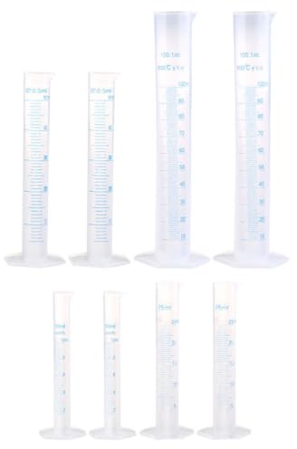 Housoutil Lot de 8 set de Tasses à Mesurer en Plastique pour Jardinage Graduées Outil de Mesure Agricole Pratique avec Bec Verseur Conique pour Engrais et Arrosage de Réutilisable