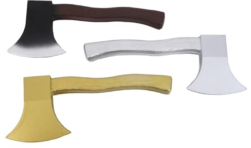 UKCOCO 3 Pièces Hache Factice Halloween Légère et Réaliste en PU pour Accessoires Costume Pirate Viking Garçon Fille Fête Déguisement Cosplay