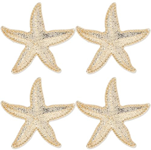 SUPERFINDINGS 4 Broches Étoile de Mer Épingle de Revers Animal Marin Océan Épingle de Revers Étoile de Mer Mignonne Élégante en Alliage Décorative pour Femmes Mariage Fête Plage Robe Vêtements