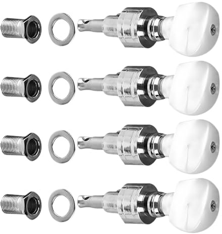 Abaodam Juego de 4 Clavijas de Cuerda para Banjo de Metal Plata con Alta Fiabilidad y Accesorios Incluidos para Fijar Cuerdas en Instrumentos Musicales