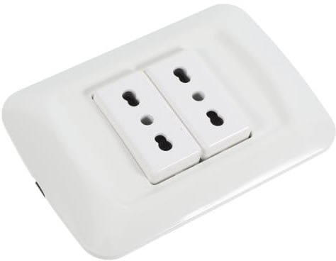 MAGICLULU Prise Électrique Murale Double, Prise Murale Multiple 16a Standard Italien Type 118, Triple Rond, Pc-cuivre, Installation Facile, pour Appareils Ménagers, Usage Domestique