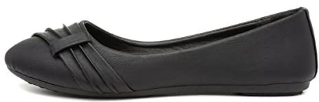 Lilley Gina Womens Black Front Pleated Ballerina - Size 5 UK - Black
