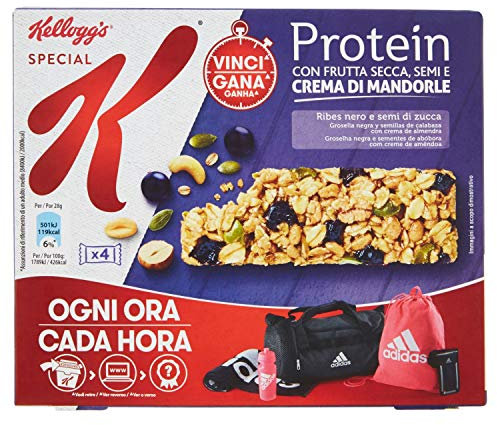 Kellogg's Barrette con Frutta Secca, Semi e Crema di Mandorle - 4 Pezzi da 28 g, Totale: 112 g