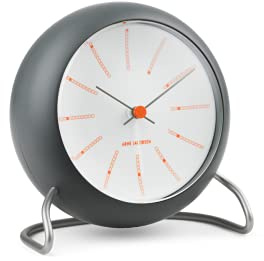 Arne Jacobsen Tischuhr Ø11 cm Bankers Originaldesign Kreative Details, grau