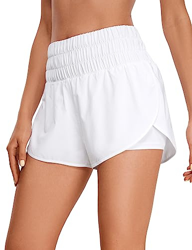 CRZ YOGA 2-i-1 löparshorts med hög split 3 Vit S