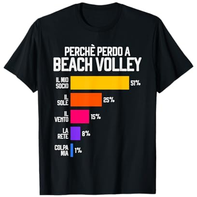 Perchè perdo a Beach Volley Scritte Pallavolo Divertente Maglietta