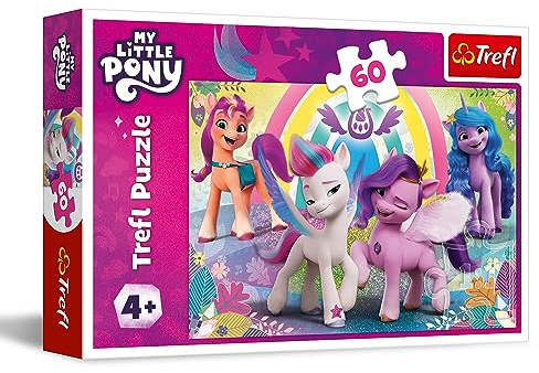 Trefl - My Little Pony, Univers de l’amitié - Puzzles 60 Pièces - Puzzle Coloré avec des Personnages de Bande Dessinée, Divertissement Créatif, Loisir pour Les Enfants à partir de 4 Ans