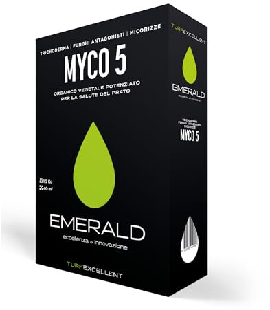 Emerald MYCO 5,Turf Excellent, Concime Fertilizzante Granulare per il Prato,con Inoculo Micorrizico Integrato, 1,5kg (40mq) (1)