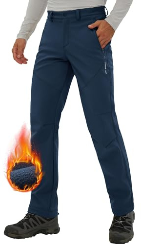 Pioneer Camp Pantalon de randonnée en polaire pour homme avec poches, bleu foncé, M