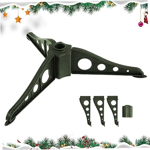 SMELEYOU Supporto per albero di Natale con foro triangolare da 2 cm, rimovibile, in plastica, girevole, base per albero di Natale