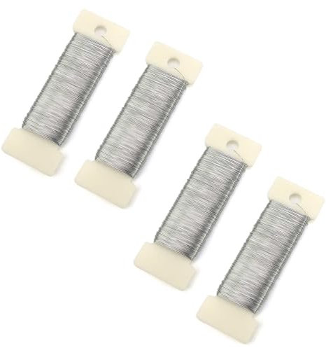 4 Piezas Alambre para Joyeria, Hierro AMONENZ Alambre Flexible, 0,7mm*50 m Alambre Artesanal para Modelar, Utilizado para Balcones, Trabajos de Bricolaje yJardines