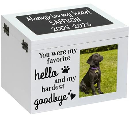 Caja de cenizas de animales | Marco de fotos de madera para cenizas de perro - Urnas conmemorativas para mascotas - Urnas conmemorativas grandes para cenizas de animales - Urna para perros, urna