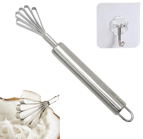 Hsyadazi Grattugia al cocco, raschietto per pesce, raschietto multiuso per cocco, utensili da cucina, in acciaio inox, per casa, negozio, bar, ristorante