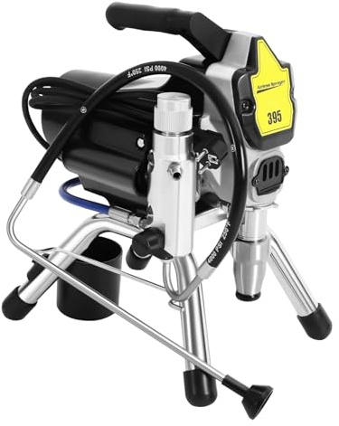Pulverizador de pintura de alta presión sin aire 1800W con varilla de extensión y pistola pulverizadora, 3300 psi, 2,5 l/min, 4800 rpm, negro